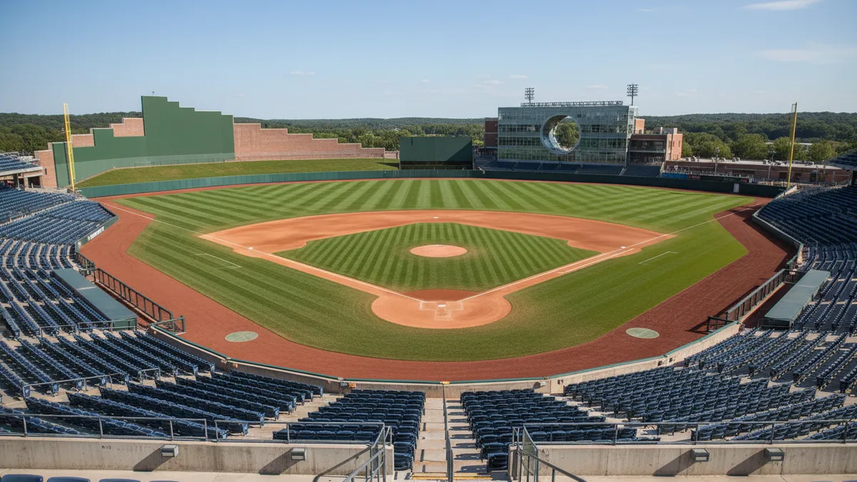 Vista amplia de un estadio de béisbol de la MLB.
